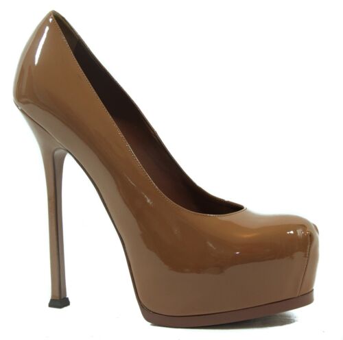 NIB YSL SAINT LAURENT 208786 Triptoo 105 Platform Pump, Nude Sz 40.5