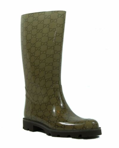 NEW/AUTHENTIC GUCCI 248516 Women's GG Guccissima Edimburg Rainboots, 35G/5US