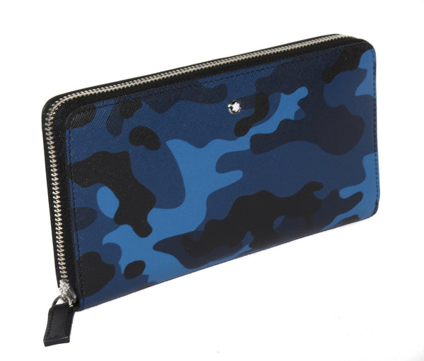 NEW MONTBLANC Sartorial Leather Camouflage Wallet, Blue