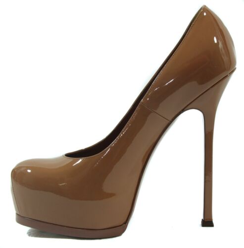 NIB YSL SAINT LAURENT 208786 Triptoo 105 Platform Pump, Nude Sz 40.5