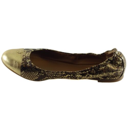 NIB TORY BURCH York Metallic Roccia Powder Suede Ballet Flat, Multicolor Sz. 8US