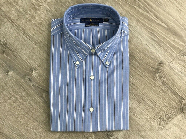 NEW POLO RALPH LAUREN Men's Slim Fit Cotton Stretch Striped Shirt, Sz 16/41