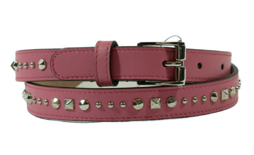 NEW/AUTHENTIC GUCCI 380561 Studded Leather Belt, Pink 75-30