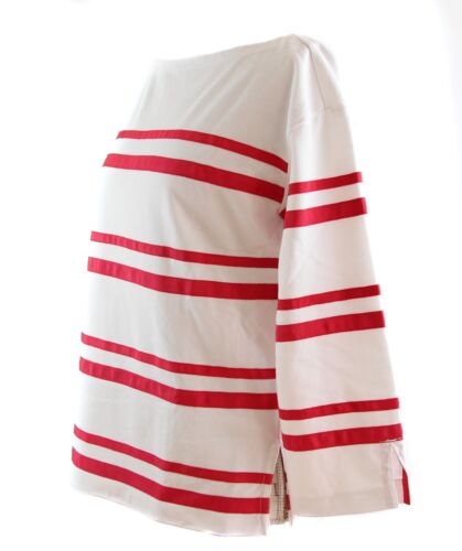 NWT $225 TORY BURCH Red/White Kendall Top, Size S