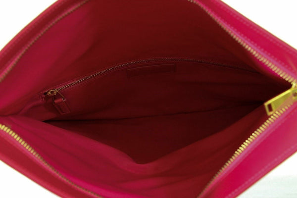 NEW YSL SAINT LAURENT 328193 BO New Pochette Foldover Clutch Bag, Fuchsia