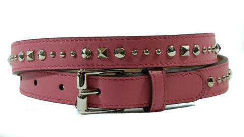 NEW/AUTHENTIC GUCCI 380561 Studded Leather Belt, Pink 75-30