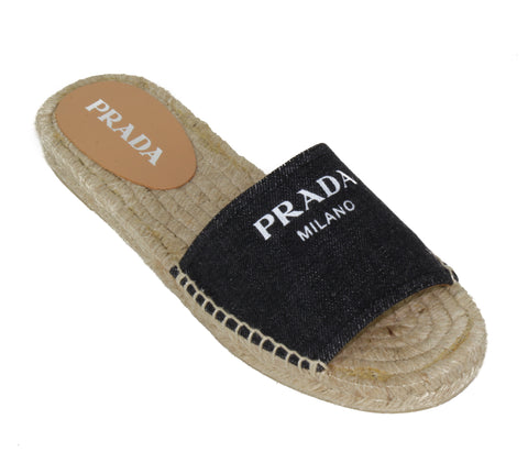NEW PRADA Women's Denim Sandals