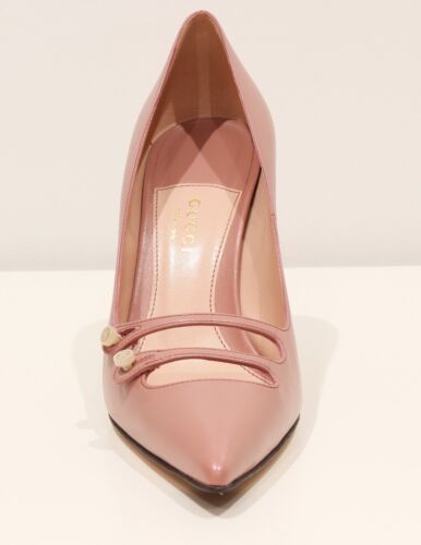 NEW/AUTHENTIC GUCCI 408247 Leather Stiletto Pumps, Pink Sz 40/10 US