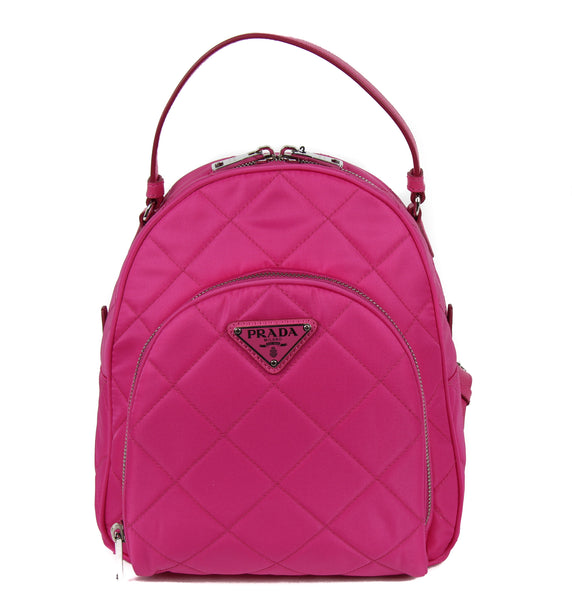 NEW PRADA Zaino Quilted Nylon Backpack Bag, Fuxia