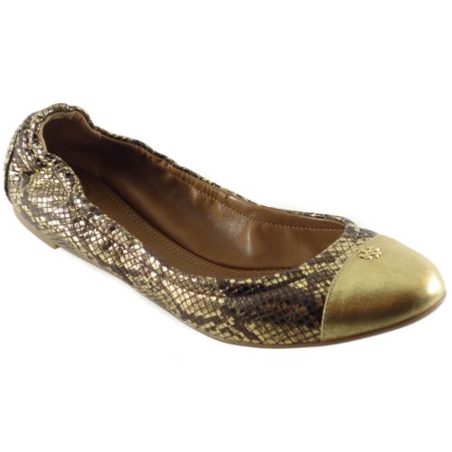 NIB TORY BURCH York Metallic Roccia Powder Suede Ballet Flat, Multicolor Sz. 8US