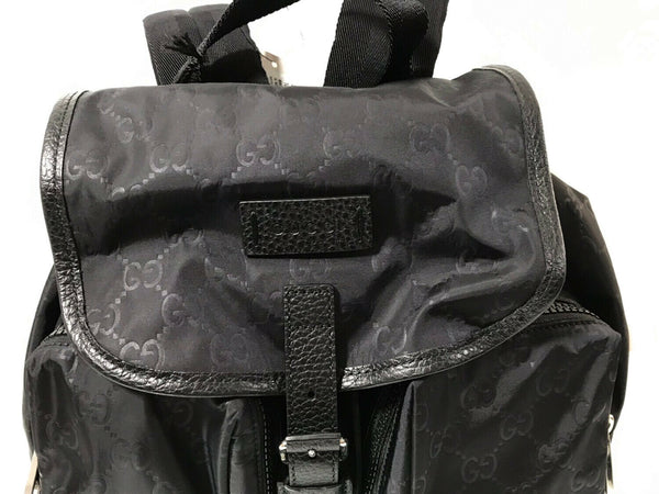 NEW/AUTHENTIC GUCCI 510343 Nylon GG Guccissima Backpack, Black