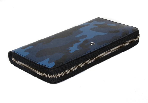 NEW MONTBLANC Sartorial Leather Camouflage Wallet, Blue