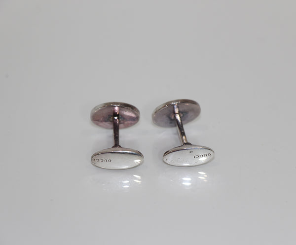 NEW/AUTHENTIC GUCCI 298822 Sterling Silver Interlocking G Cufflinks