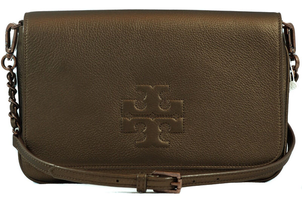 NWT TORY BURCH Thea Foldover Crossbody Clutch Bag, Bronze