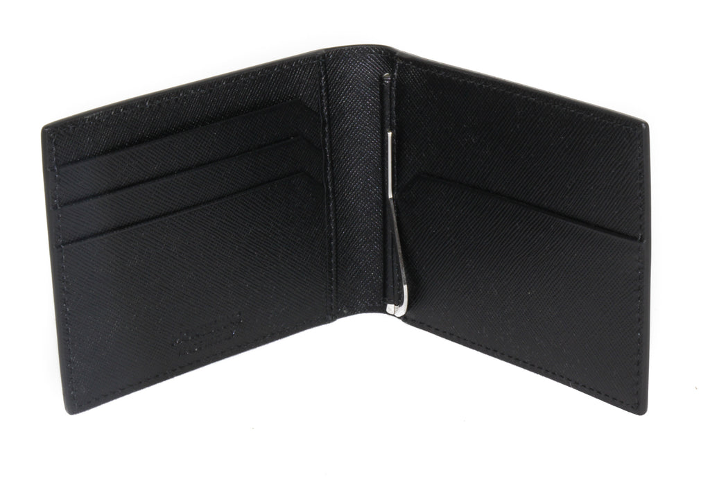 Montblanc Men's Sartorial Leather Bifold Money Clip Wallet - Black