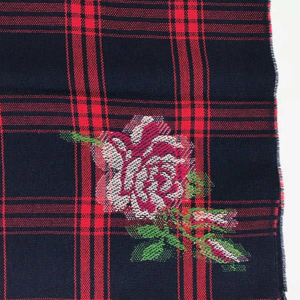 NEW/AUTHENTIC GUCCI 100% Wool Tartan Roses Scarf, Multicolor