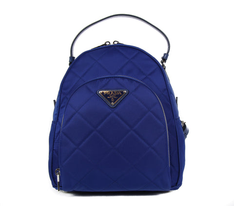 NEW PRADA Zaino Quilted Nylon Backpack Bag, Blue