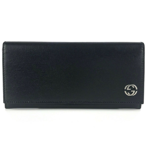 NEW/AUTHENTIC Continental Shangai Leather Flap Wallet with Interlocking G Detail