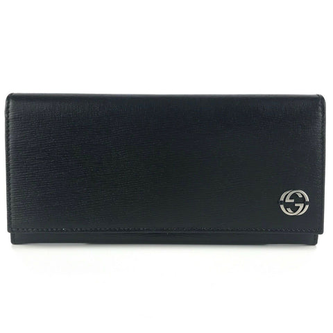 NEW/AUTHENTIC Continental Shangai Leather Flap Wallet with Interlocking G Detail