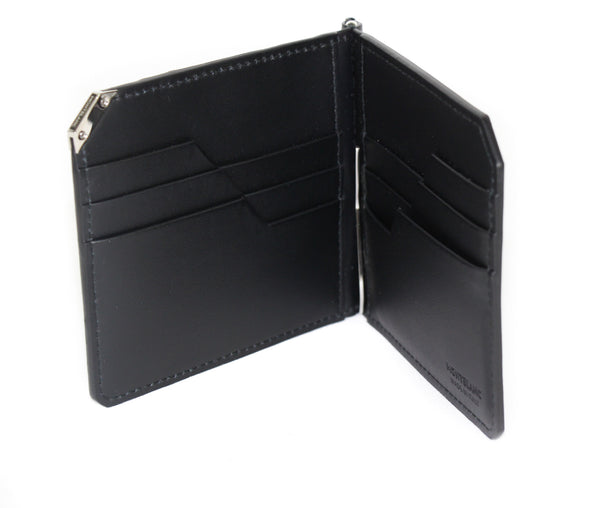 NEW MONTBLANC Men's Urban Spirit Leather Money Clip Bifold Wallet, Black