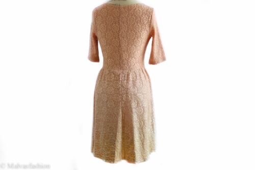 NWT MAISON JULES Metallic Ombre Lace Dress, Mahogany Rose Size M