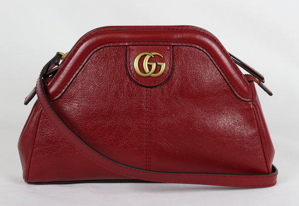 NEW GUCCI 524620 Belle Marmont Feline Small Crossbody Bag, Red