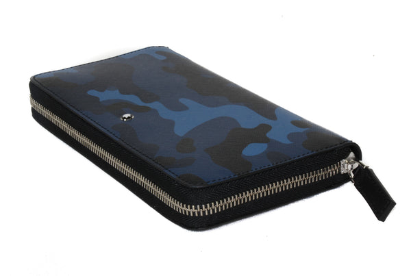 NEW MONTBLANC Sartorial Leather Camouflage Wallet, Blue