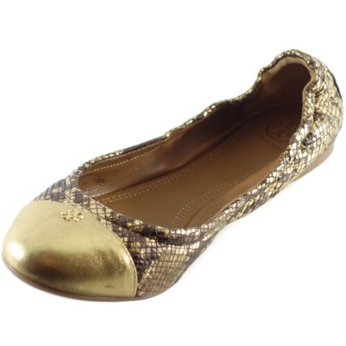 NIB TORY BURCH York Metallic Roccia Powder Suede Ballet Flat, Multicolor Sz. 8US