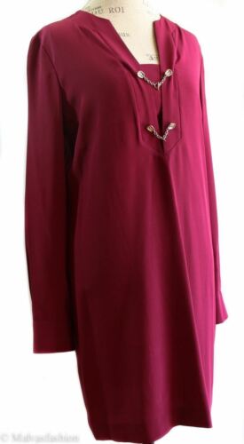 NEW/AUTHENTIC $1395 GUCCI 362040 Silk Long Sleeve Dress, Geranio Sz 8 US 44G