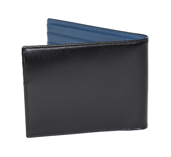 NEW MONTBLANC Men's Meisterstuck Leather Bifold Wallet, Black/Blue