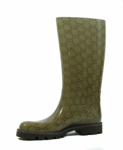 NEW/AUTHENTIC GUCCI 248516 Women's GG Guccissima Edimburg Rainboots, 35G/5US