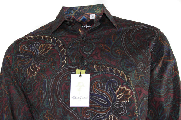 NWT ROBERT GRAHAM Men's Classic Fit Carlyle Cotton Shirt, Sz M