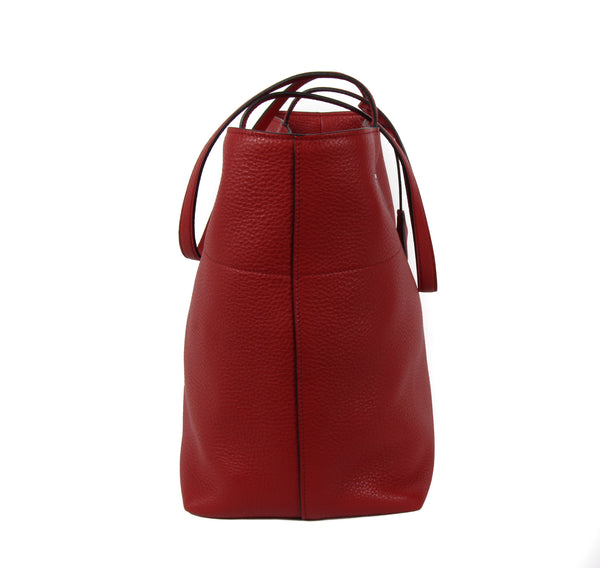 NEW PRADA Vitello Phenix Leather Shopping Tote Handbag, Red