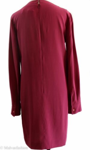 NEW/AUTHENTIC $1395 GUCCI 362040 Silk Long Sleeve Dress, Geranio Sz 6 US 42G