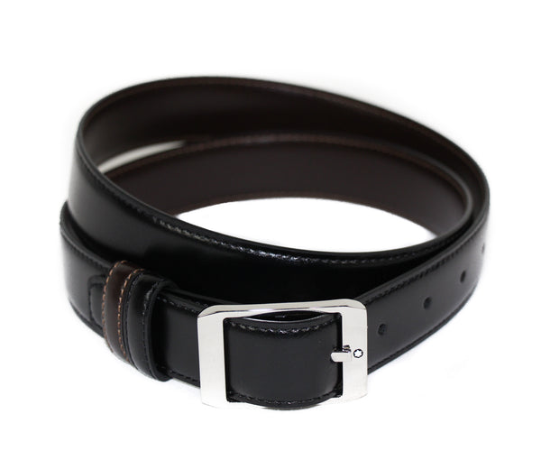 MONTBLANC Men's Classic Line Reversible Black Brown Leather Belt 36/90