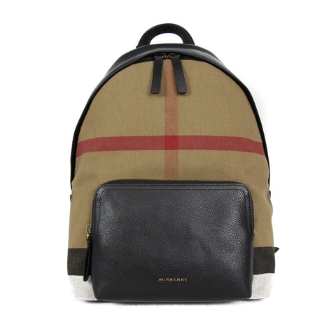 NEW BURBERRY Canvas Check Abbey Dale Simple Backpack