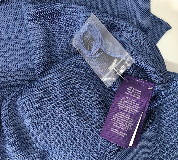 $1090 NWT RALPH LAUREN Purple Label Sleeveless Crochet Tunic Top, Sz M