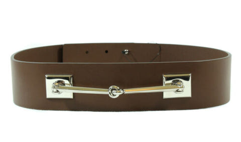 NEW/AUTHENTIC GUCCI 363024 Leather Horsebit Waist Belt, Brown 75-30 DISPLAY