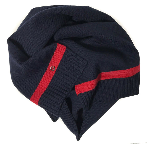 NEW/AUTHENTIC GUCCI 544630 Unisex 100% Wool GG Guccissima Scarf, Blue