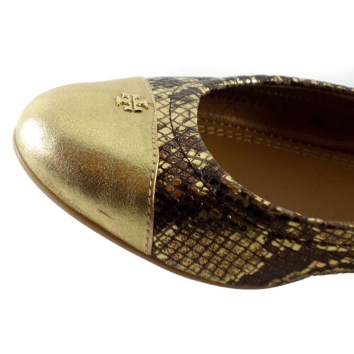 NIB TORY BURCH York Metallic Roccia Powder Suede Ballet Flat, Multicolor Sz. 8US