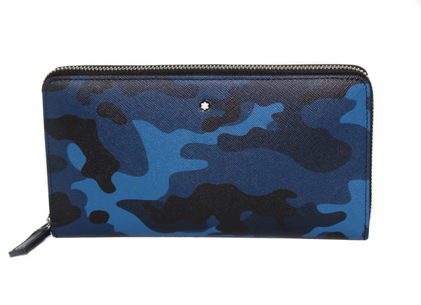 NEW MONTBLANC Sartorial Leather Camouflage Wallet, Blue