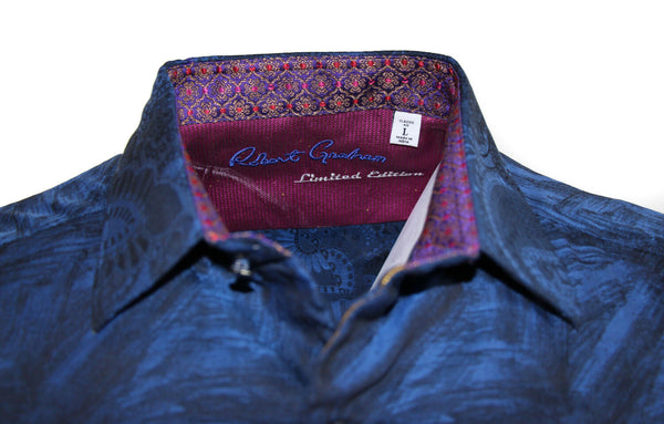 NWT ROBERT GRAHAM Men's Classic Fit Limited Edition The Rati Cotton Shirt, Sz L