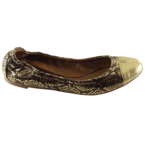 NIB TORY BURCH York Metallic Roccia Powder Suede Ballet Flat, Multicolor Sz. 8US