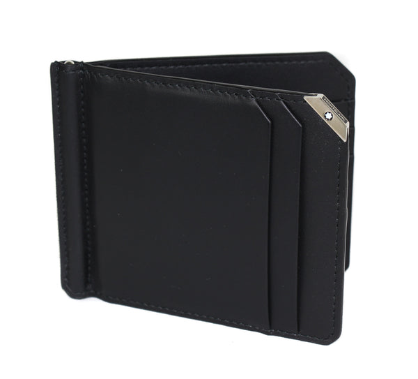 NEW MONTBLANC Men's Urban Spirit Leather Money Clip Bifold Wallet, Black