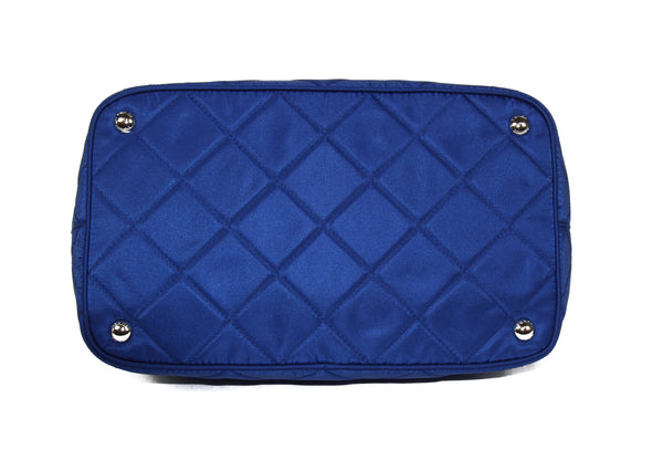 NEW PRADA Quilted Nylon Tote Crossbody Bag, Blue