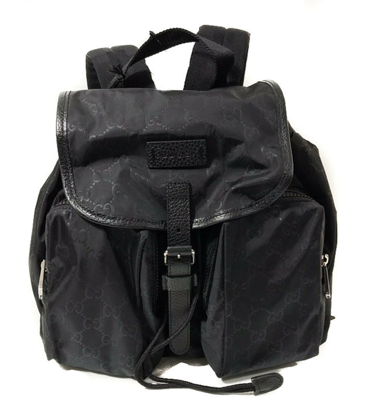 NEW/AUTHENTIC GUCCI 510343 Nylon GG Guccissima Backpack, Black