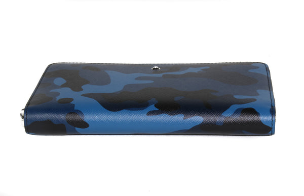 NEW MONTBLANC Sartorial Leather Camouflage Wallet, Blue