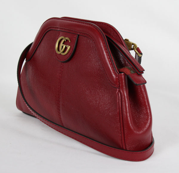 NEW GUCCI 524620 Belle Marmont Feline Small Crossbody Bag, Red