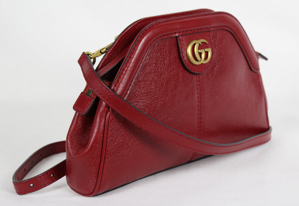 NEW GUCCI 524620 Belle Marmont Feline Small Crossbody Bag, Red