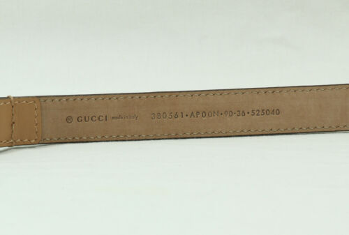 NEW/AUTHENTIC GUCCI 380561 Studded Leather Belt, Camelia 90-36